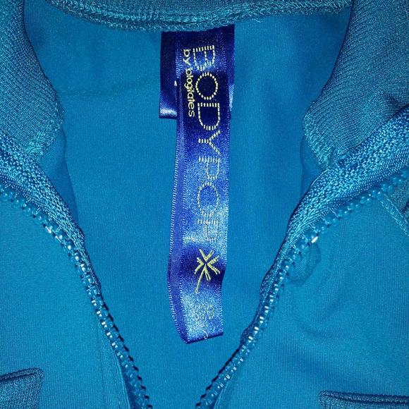 Bodypop Teal Blue Workout Zip Up Sweatshirt Activewear Running Runners Jacket - Picture 6 of 6